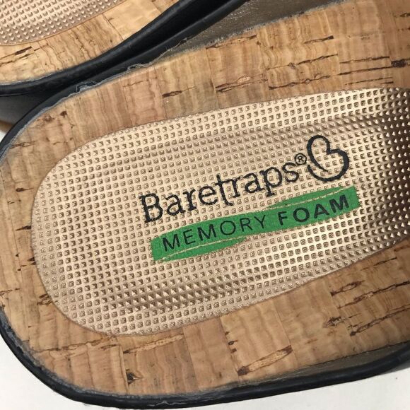 BareTraps CHERILYN Black Double Adjustable Strap Corkbed Slip On Slide Sandals - Picture 12 of 14